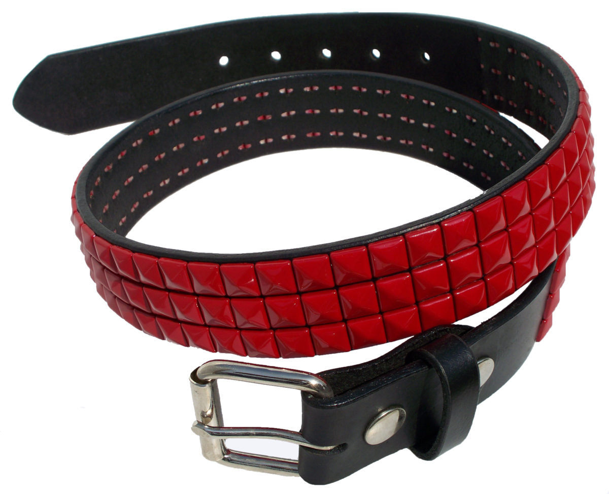 Latigo Red Pyramid Studded Belt – Leather Company